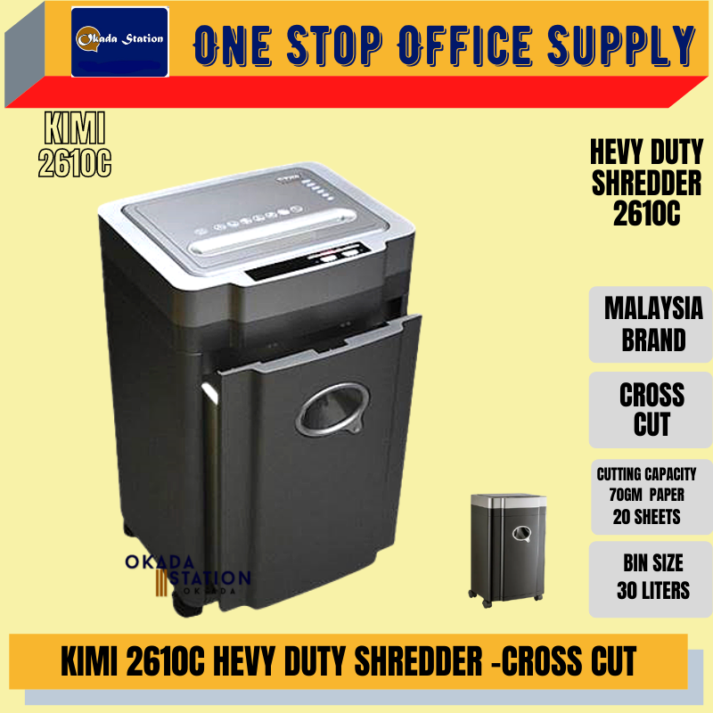 Kimi Heavy Duty Paper Shredder 2610C / Paper Shredder / Heavy Duty Paper Shredder / Cross Cut Paper Shredder /2610C / Kimi Paper Shredder