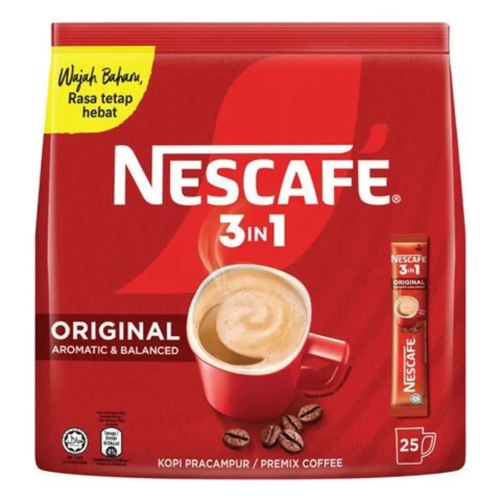 NESTLE NESCAFE INSTANT COFFEE ORIGINAL PACK 25'S X 18G