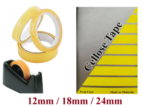 Cellulose Tape (12mm / 18mm / 24mm) 40 Yards (Cheaper Alternative Cellose Tape To CIC / Loytape)