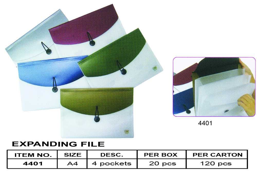 CBE Expanding File A4 4 Pocket 4401