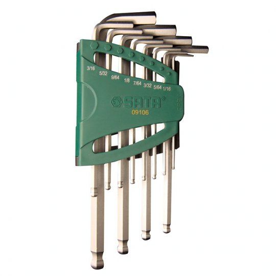Sata 12PC. LONG ARM BALL POINT HEX KEY SET (S.A.E.)
