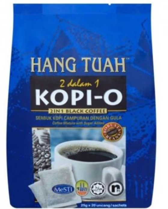 Hang Tuah Kopi O 2in1 Black Coffee Mixture With Sugar Blue 20 x 25g /Hang Tuah /Kopi O /Black Coffee /Hang Tuah Black Coffee Mixture With Sugar /2 In 1 Kopi O