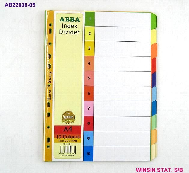 ABBA COLOUR INDEX A4 10 COLOUR