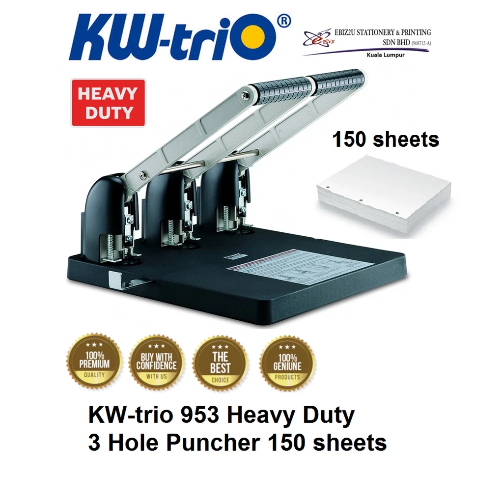 KW-trio 953 Heavy Duty 3 Hole Puncher- 150 sheets ( 9530, penumbuk 3 lubang, puncher paper, 3 Hole Puncher, heavy duty puncher)