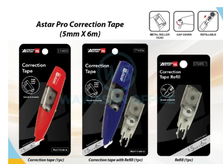 Astar Correction Tape + Refill / Correction Tape Refill / Correction Pen / Pemadam Pen 修正带
