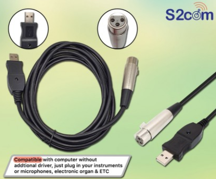 USB To XLR Microphone Female Mic Link Cable 3 Meter (S362)