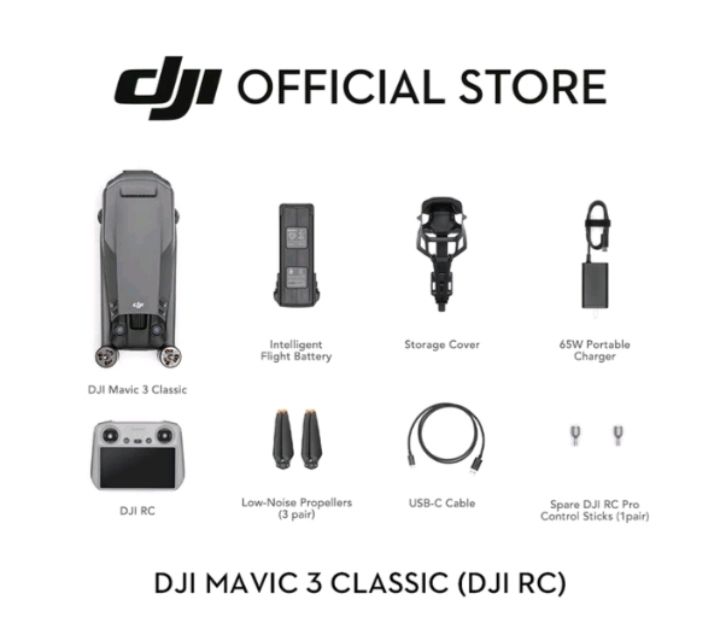 DRONE DJI MAVIC 3 CLASSIC WITH DJ RC REMOTE FREE 64 GB