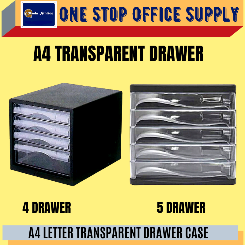 NISO / LETTER DRAWER / A4 SIZE / TRANSPARENT LETTER DRAWER / 4 DRAWER / 5 DRAWER / LACI DOCUMENT