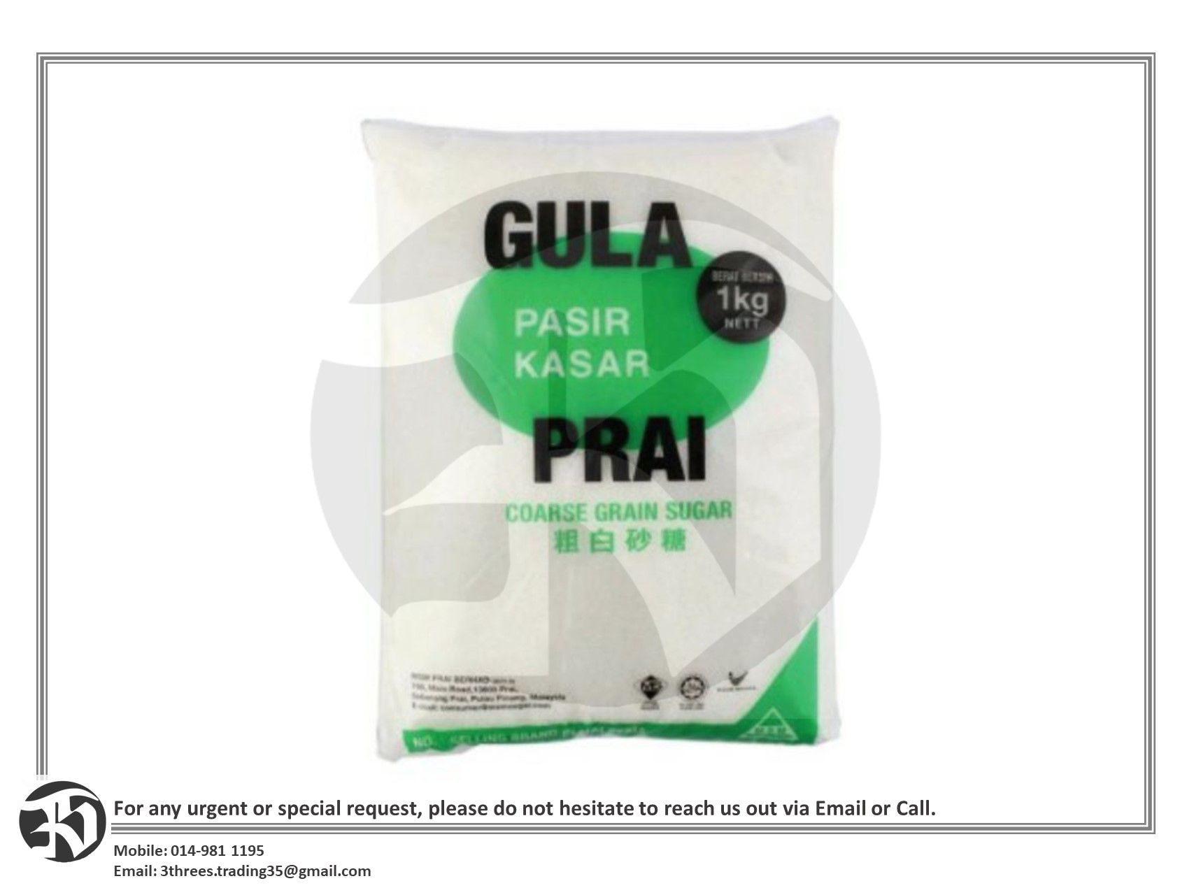 MSM Prai Coarse Grain Sugar / Gula Pasir Kasar 1kg