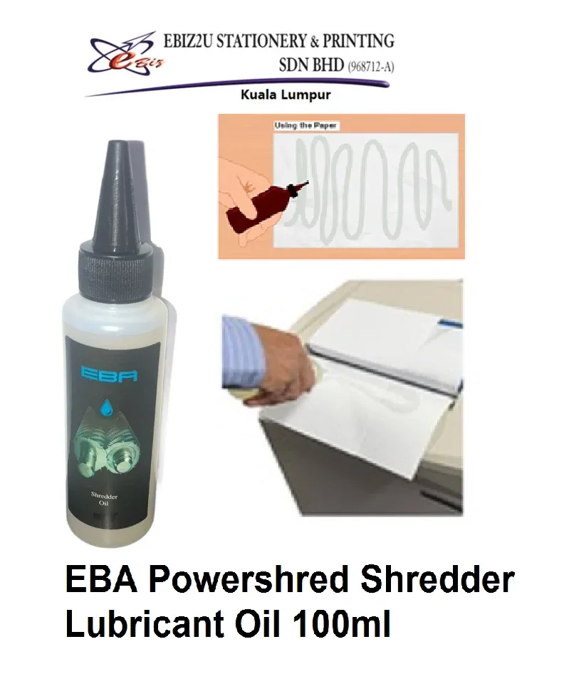 EBA Powershred Shredder Lubricant / Maintenance Oil 100ml with all brand of straight cut, cross-cut and micro-cut shredders