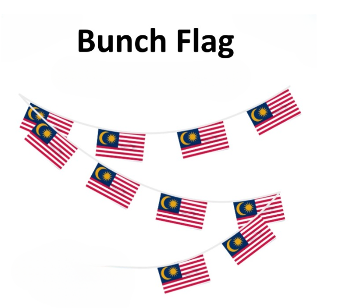 BENDERA MALAYSIA KECIL (GANTUNG BERTALI) _30CM x 15CM (15PCS x 6 METER)