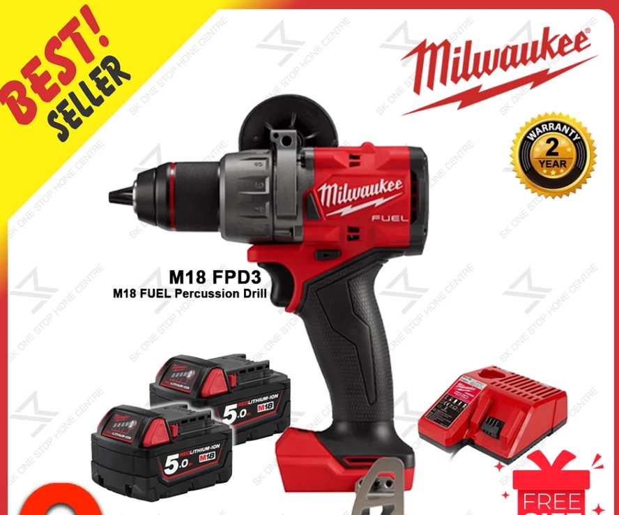 Milwaukee M18 FPD3-0X FUEL Percussion Drill 13mm (set)