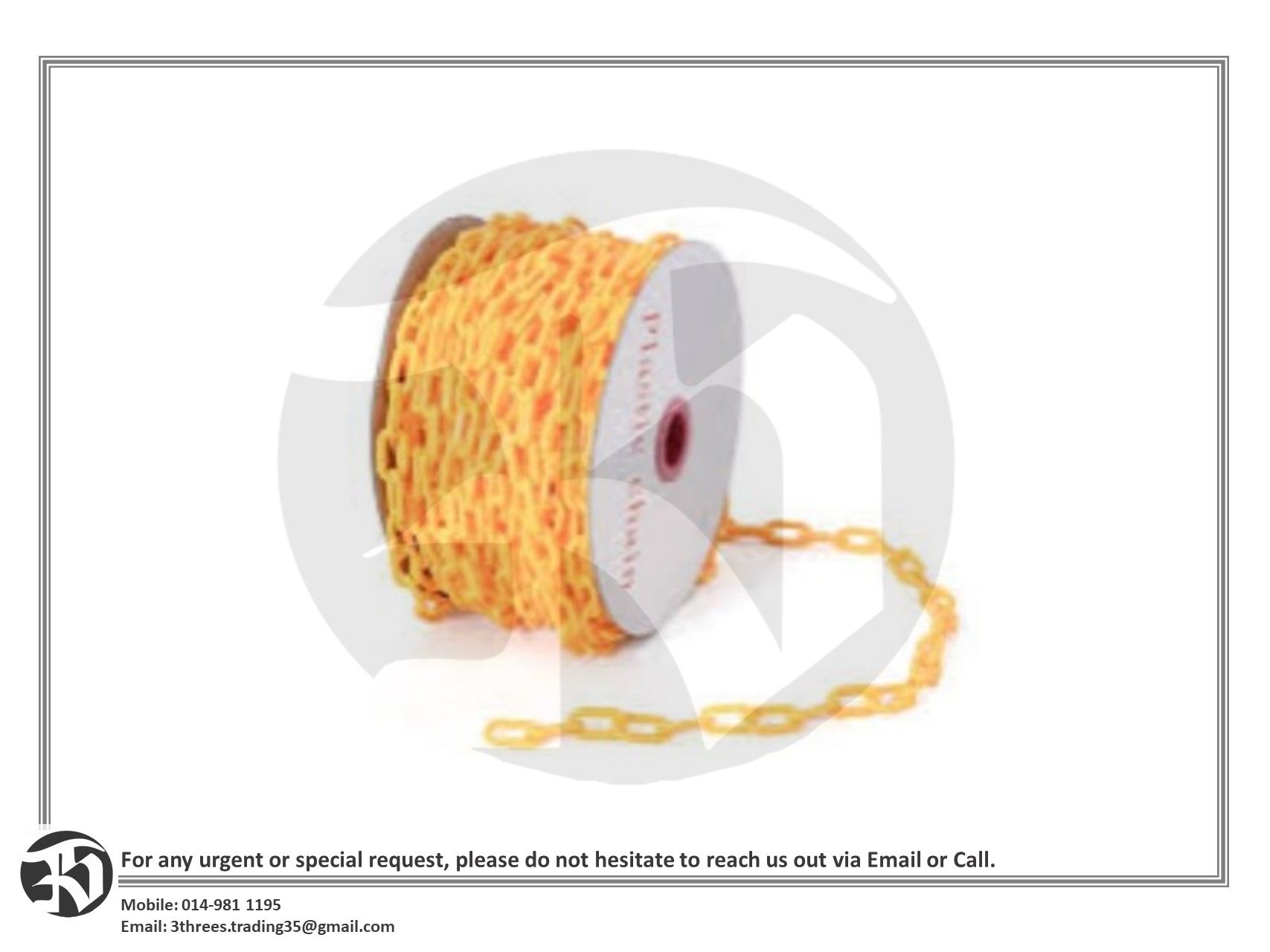PVC PLASTIC CHAIN 6MM X 25M (Multi Color)