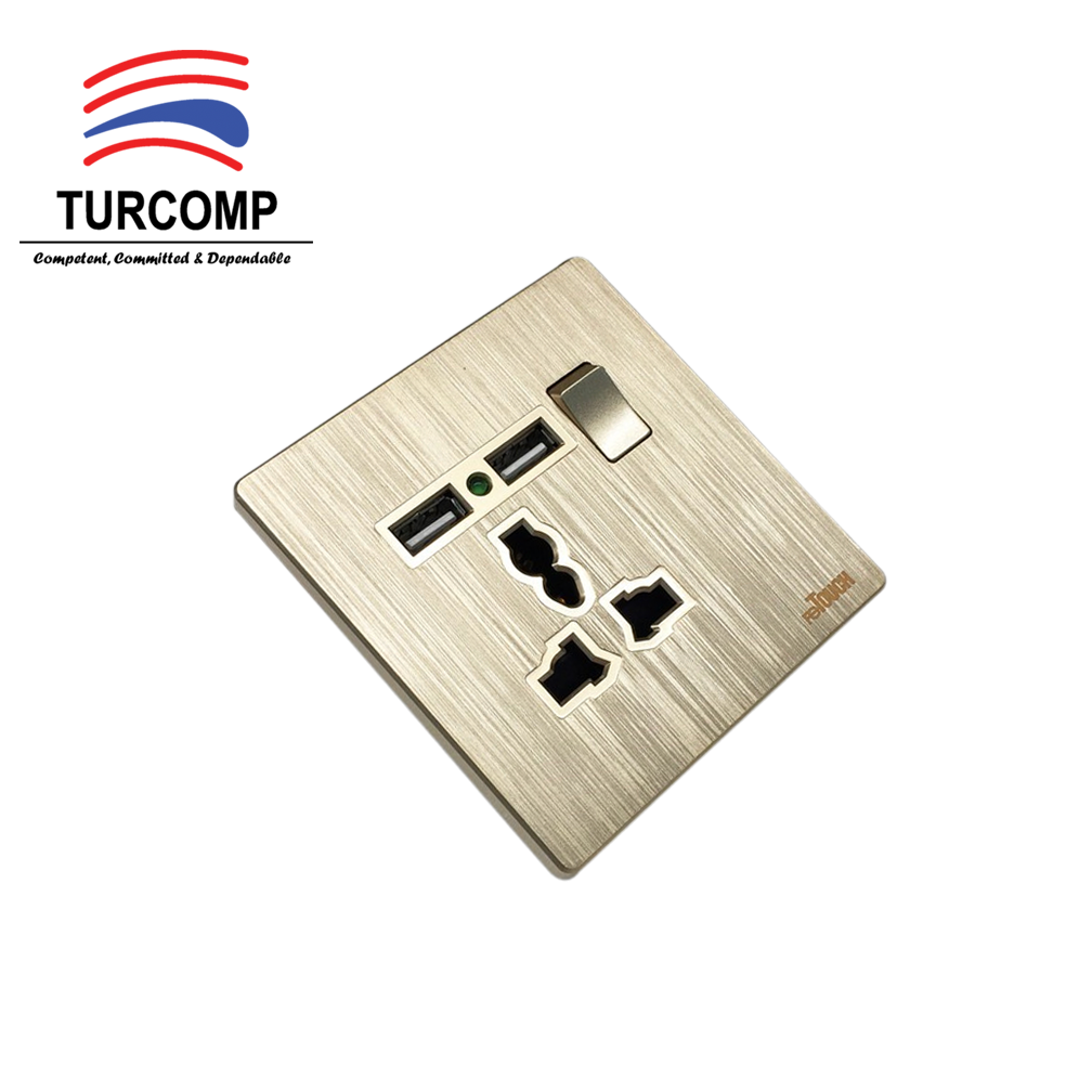 reTouch Ultra Rimless Multi Socket 13A C/W Double USB Outlet