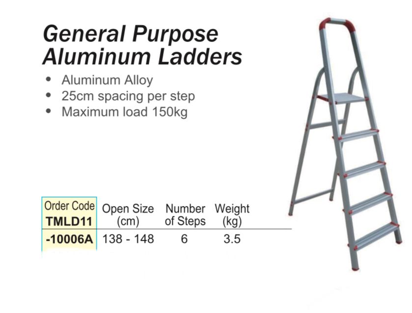Temo General Purpose Aluminum Ladders 10006A - 138cm-148cm