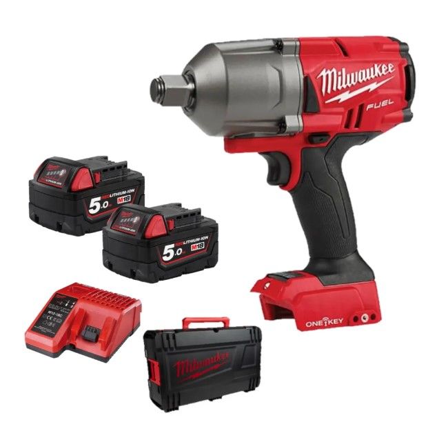 Milwaukee M18 FUEL鈩�3/4" High Torque Impact Wrench M18 ONEFHIWF34-502C c/w 2Pcs 5.0AH Battery + 1Pc FC Charger