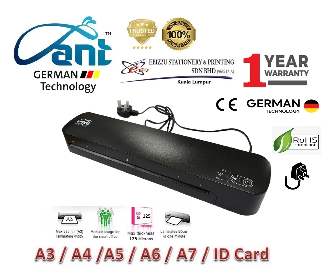 Ant L-15 A3 Laminator - Office Fast Speed (Laminator Machine, laminate machine, laminate, Laminator, heavy duty laminator)