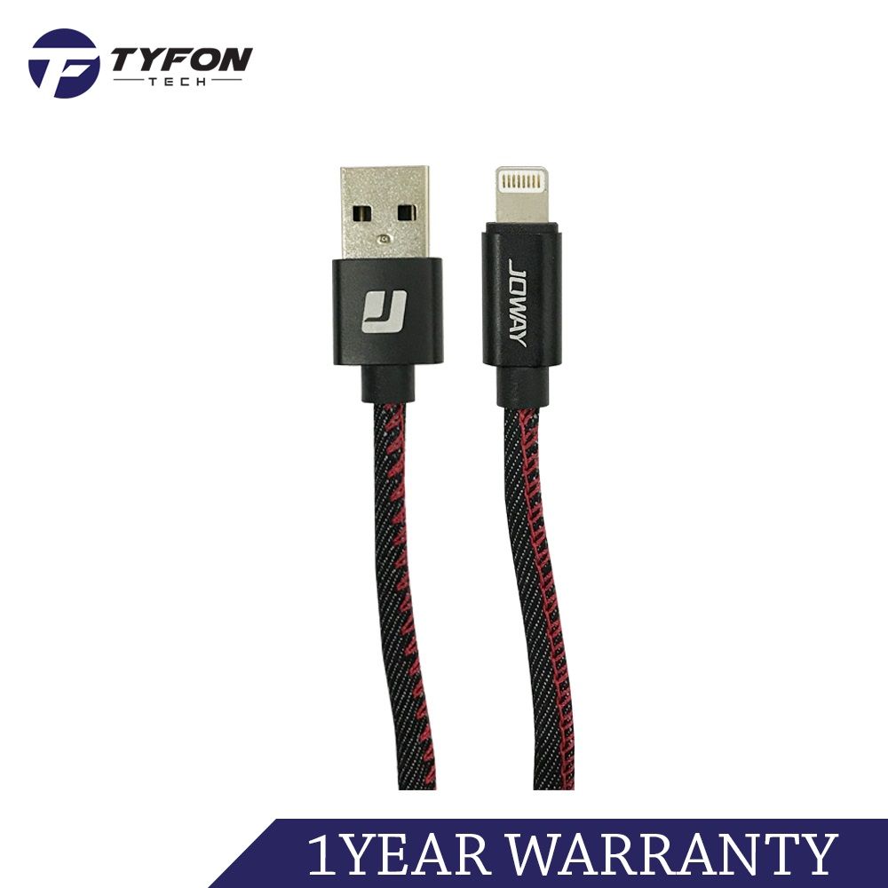 JOWAY LI99 Aluminum Denim iPhone Lightning Fast Charging Data Cable 1M (Black)