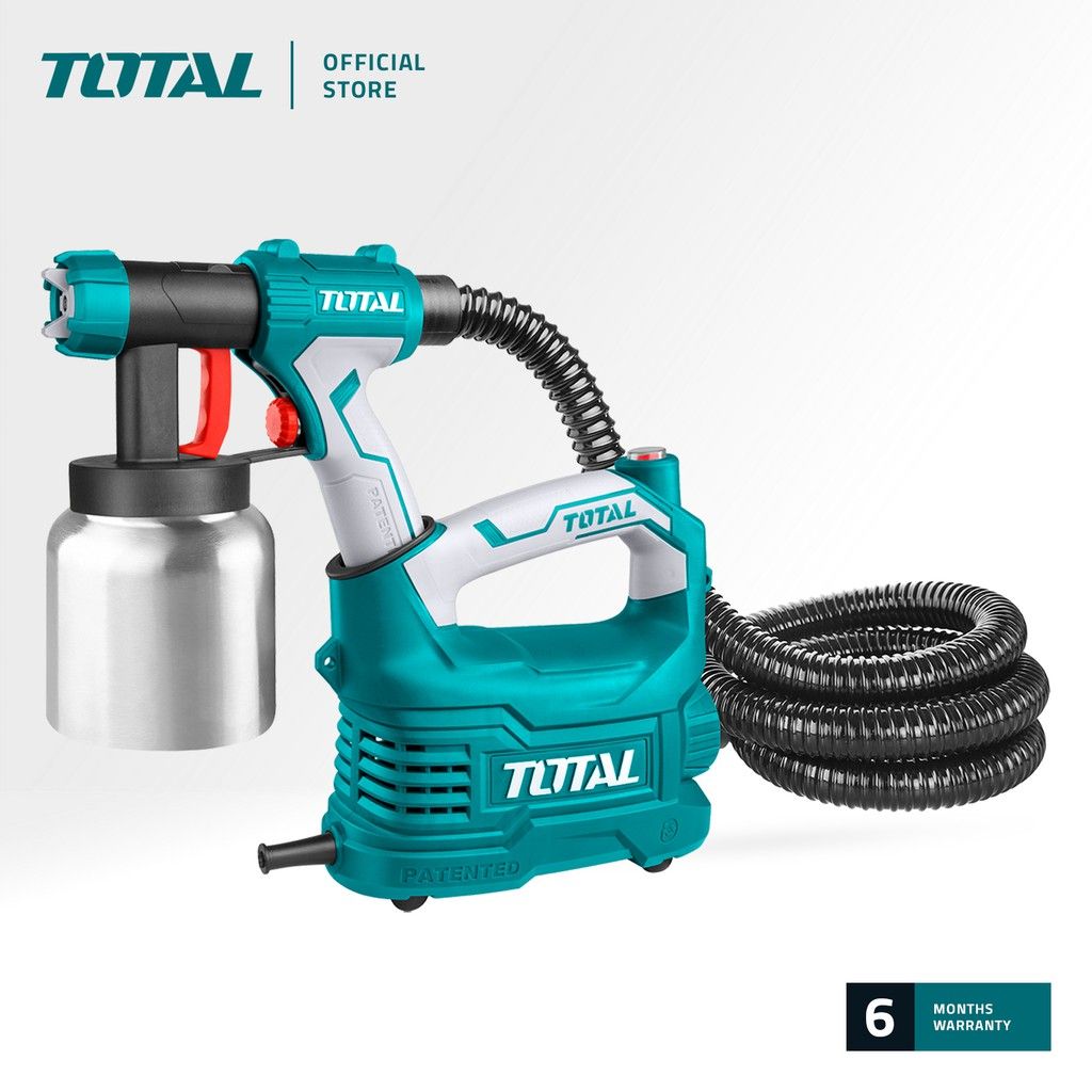 TOTAL TT5006-2 HVLP FLOOR BASED SPRAY GUN (UPDATED IN JULY 2021: NOW PRODUCING A POWER OUTPUT OF 550W FROM 500W PREVIOUSLY. USES ALUMINIUM CONTAINER INSTEAD OF PLASTIC CONTAINER.)