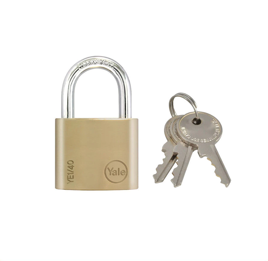 Yale YE1 40mm Indoor Essential Brass Standard Shackle Padlock