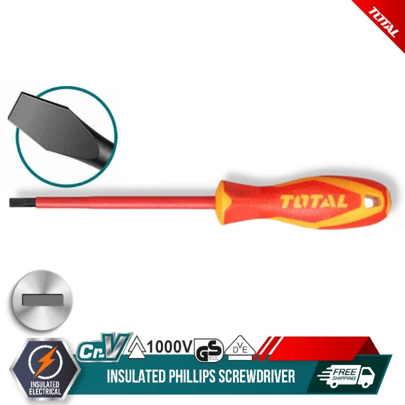 Total Insulated Slotted Screwdriver (SL4mm / SL5.5mm) THTIS4100 / THTIS5125