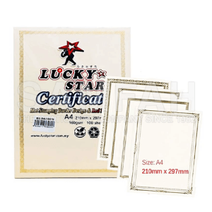 Lucky Star A4 Certificate Card