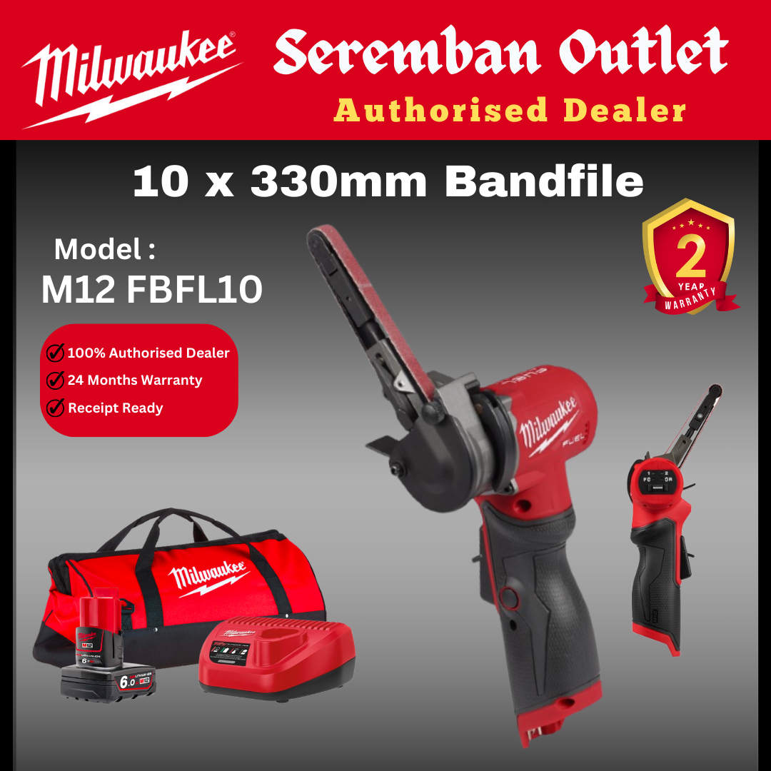 Milwaukee M12 10 x 330mm Bandfile / FBFL10 / Milwaukee Sander / Machine Gosok Karat / weld removal