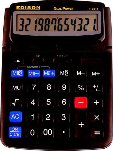 EDISON DLC012 12 DIGIT LARGE DESKTOP CALCULATOR