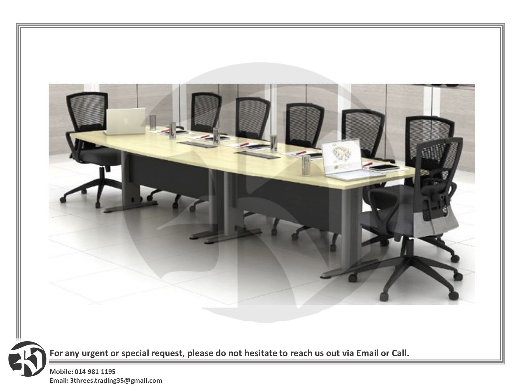 Meeting Table with Metal Leg (Table ONLY)