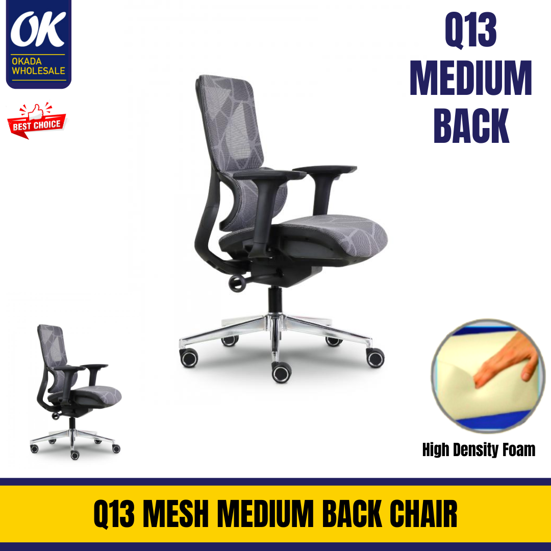 Q13 MESH MEDIUM BACK CHAIR / OFFICE CHAIR / KERUSI PEJABAT