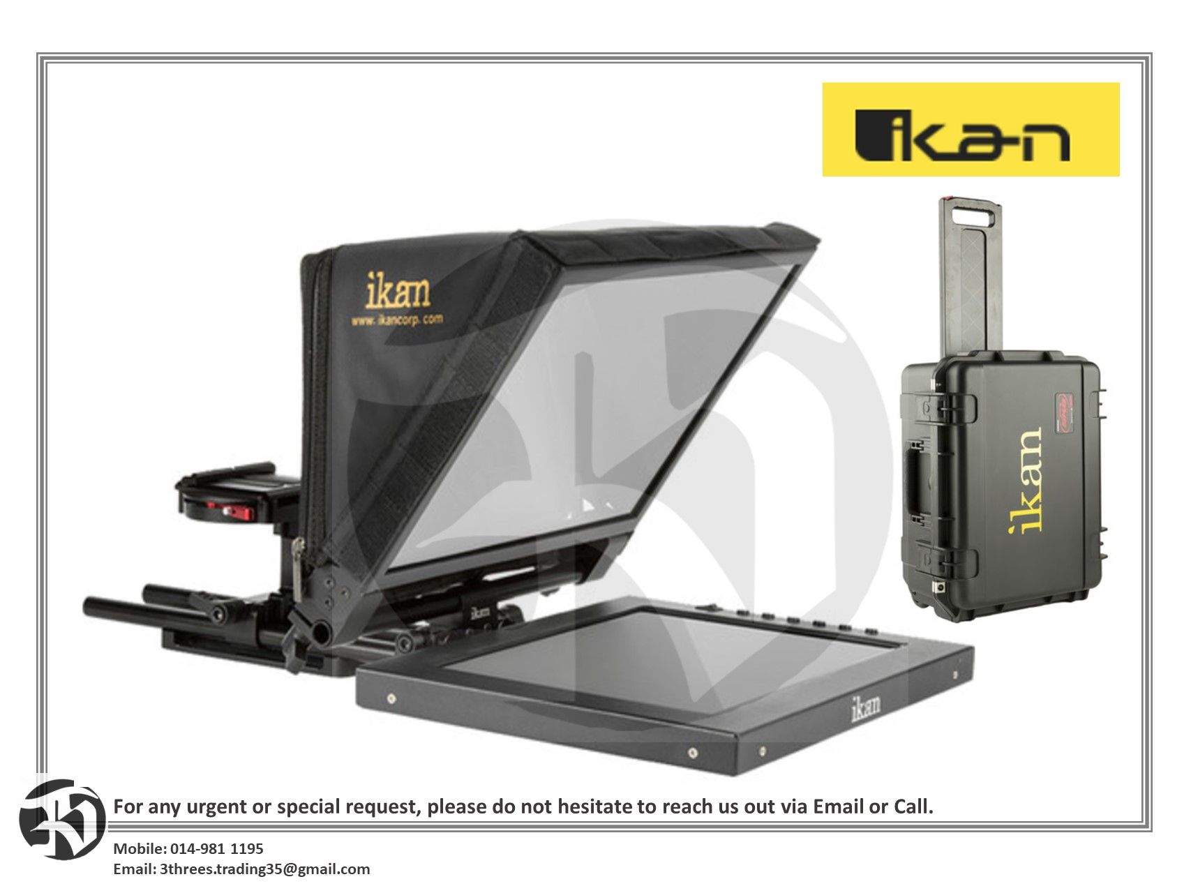 IKAN-PT1200 Teleprompter Travel Kit with Rolling Hard Case