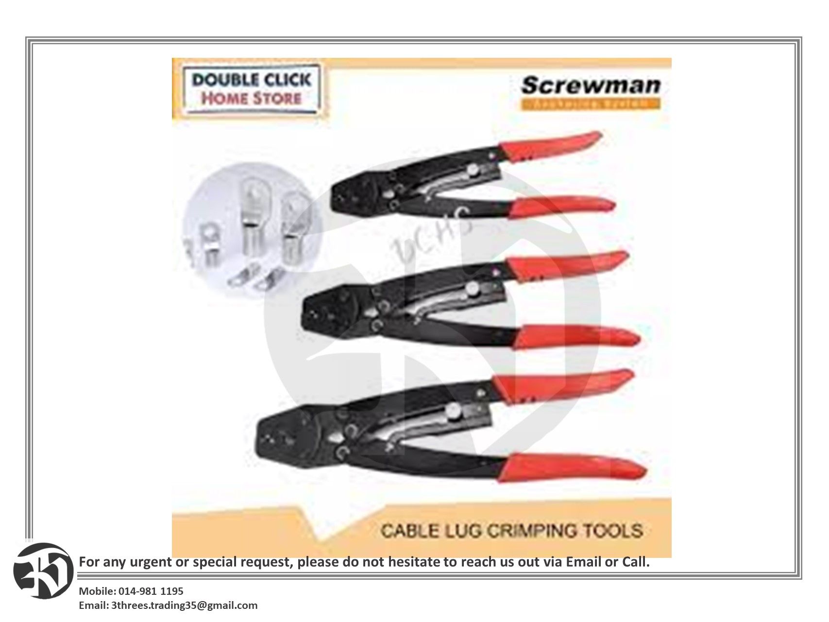 RATCHET CRIMPING TOOLS CABLE LUG SCREWMAN