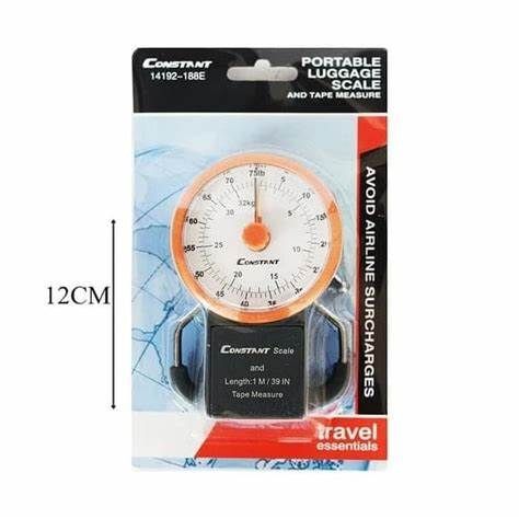 Constant Heavy Duty Constant Analog Portable Luggage Scale with Measuring Tape