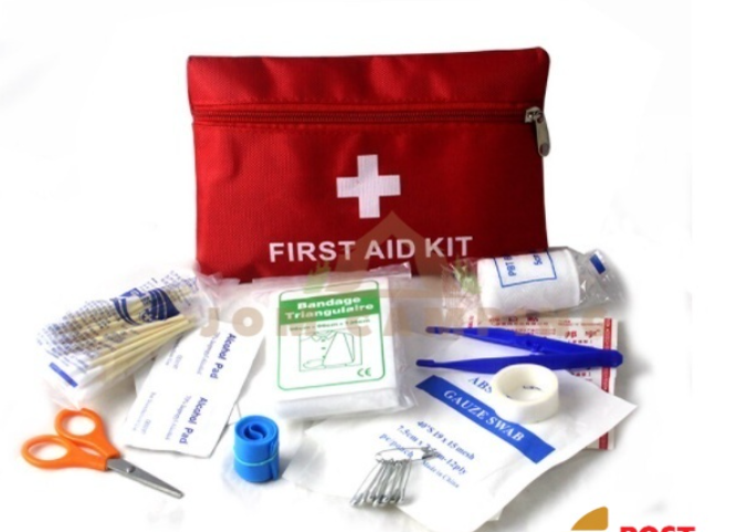 13pcs Set First Aid Emergency Survival Kit Home Travel Storage Bag in Car Outdoor Camping Dressing Medical Supplies with Three Legs Yellow Lotion Dropper Bottle 30ml