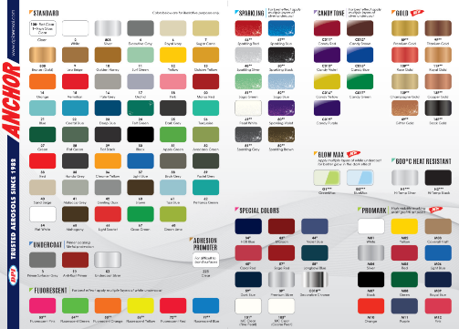 ANCHOR PREMIUM QUALITY SPRAY PAINT STANDARD COLOURS 400ML