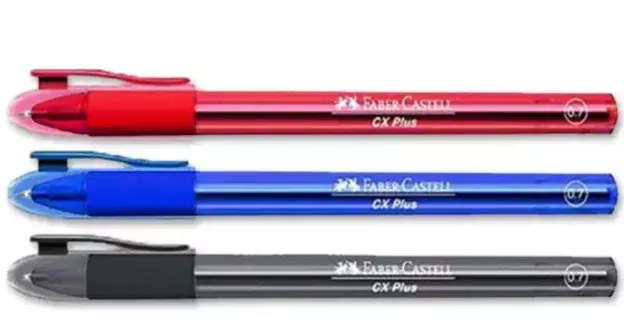 FABER CASTELL CX PLUS 0.7 RED BALL PEN (25PCS/BOX)