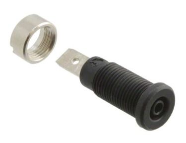 Fluke PJKPL 72922-0 2mm Safety Sheathed Jack With Solder Tab, (black)