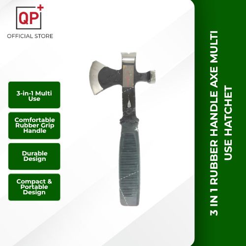 [CLEARANCE] 3 IN 1 RUBBER HANDLE CAMPING AXE MULTI USE HATCHET(CAMPING OUTDOOR) l KAPAK RINGGAN l 斧头-