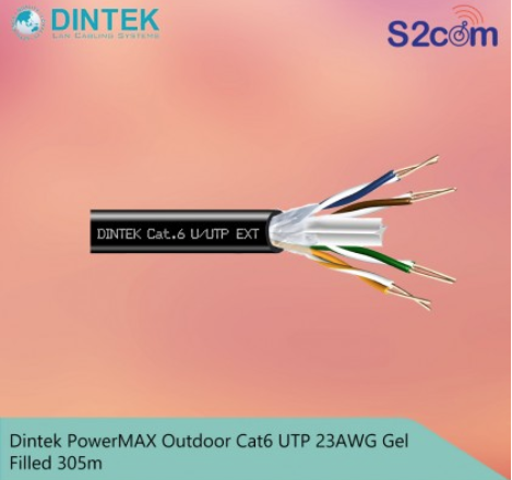 Dintek PowerMAX Outdoor Cat6 UTP 23AWG Gel Filled 305m (1101-04026)