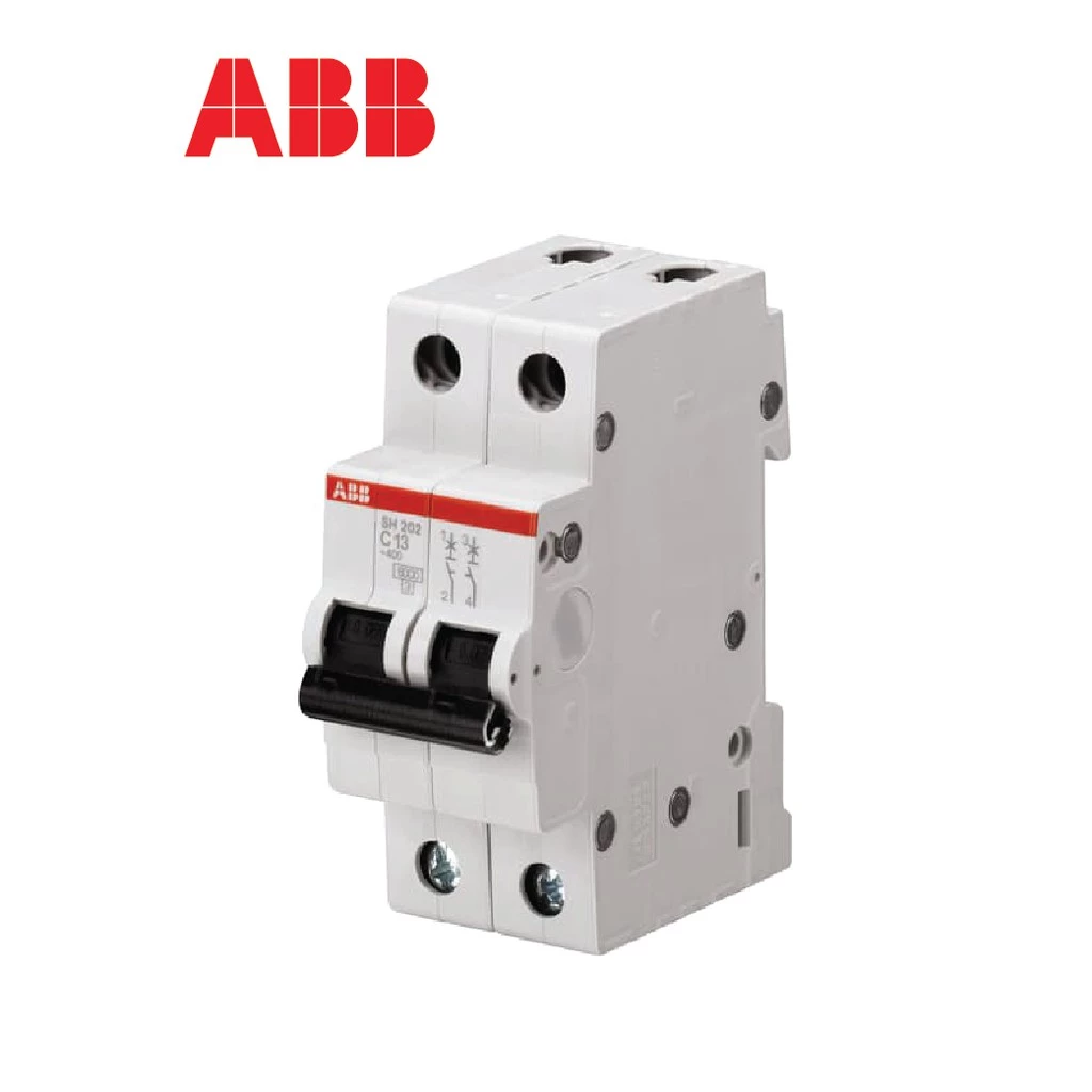 ABB 6kA MCB SH202 6A, 10A, 16A, 20A, 25A, 32A, 40A, 50A, 63A | 2 POLE (2P) | C-CURVE