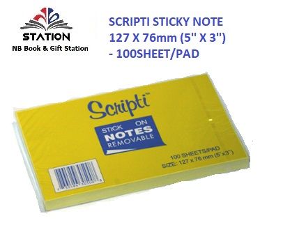 STICK ON NOTE REMOVABLE (5'' X 3'')
