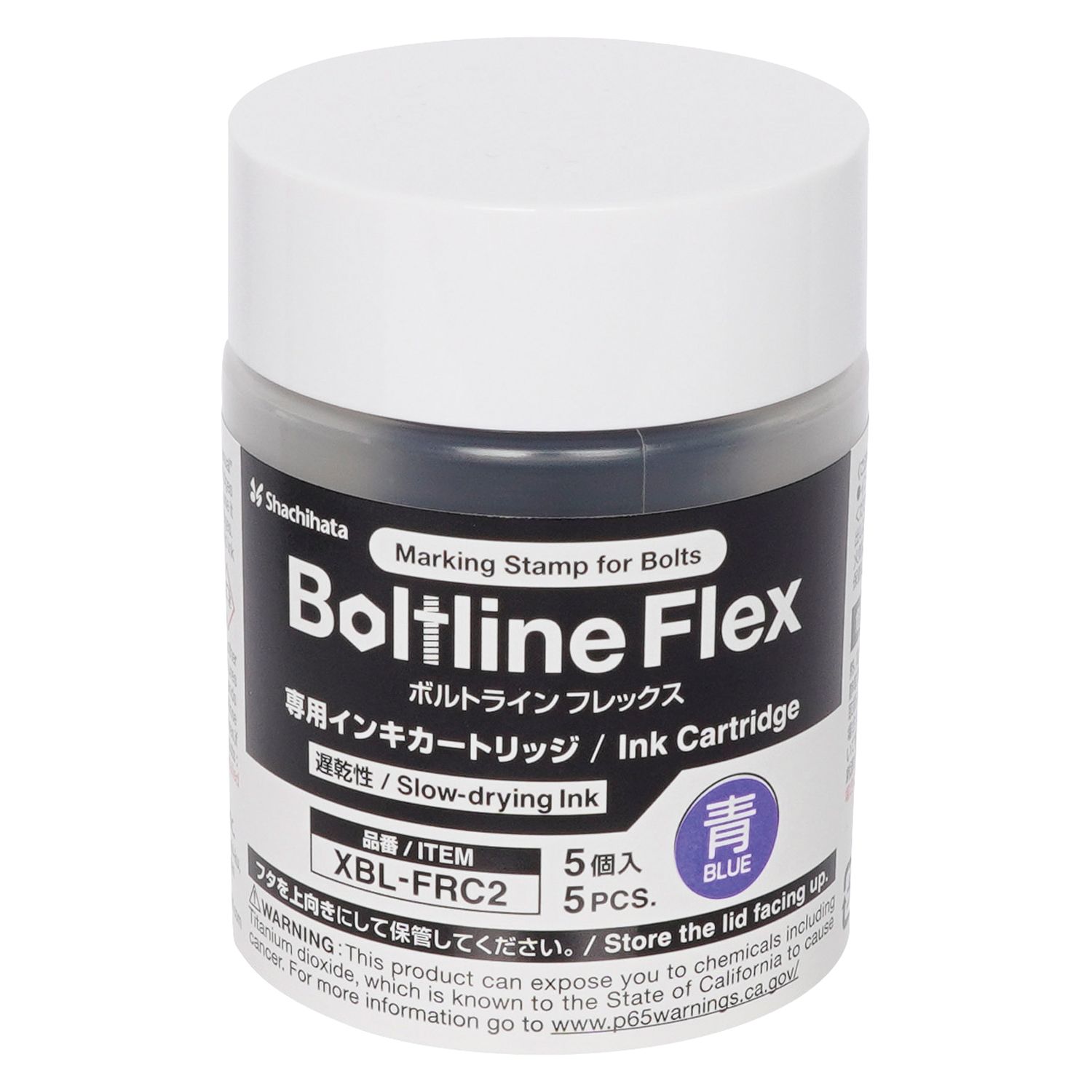 [PRE-ORDER] BOLTLINE FLEX Stamp Slow Dry Ink Catridge 5pcs - 6 Inks Colours Blue