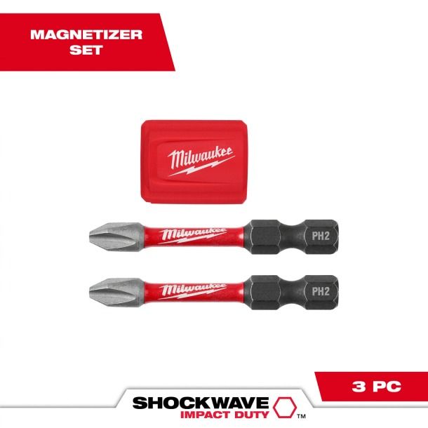 SHOCKWAVE™ Impact Duty Magnetic Attachment PH2 Bit Set (3pcs)