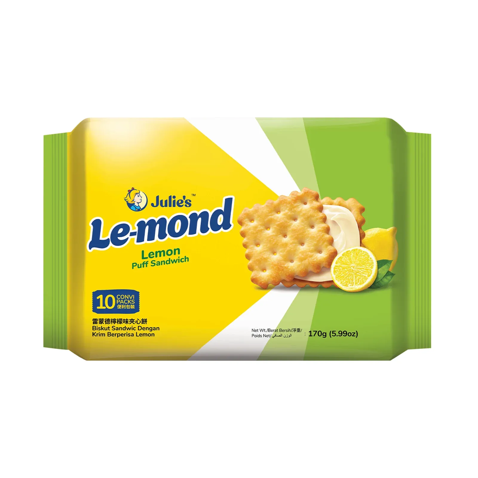 Julie’s Le-mond Lemon Puff Sandwich 170g X 24 PACKS