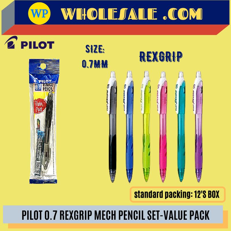 PILOT 0.7MM REXGRIP 10R7 MACHANICAL PENCIL SET-VALUE PACK / Pilot / Machanical Pencil / Pilot Rexgrip / Pilot O.7mm Rexgrip 10R7 Machanical Pencil