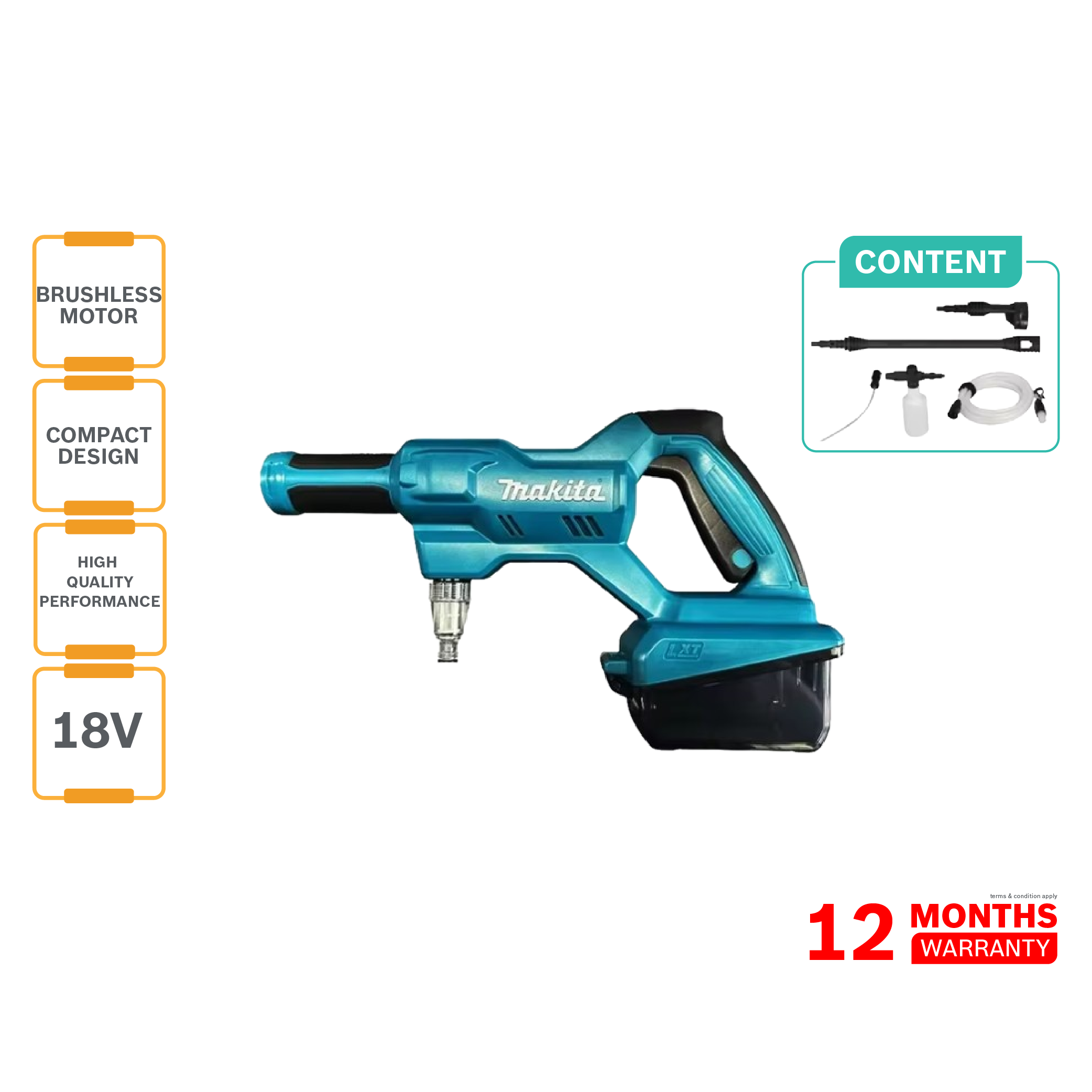 MAKITA DHW180Z01 18V Cordless Pressure Washer (Solo) - NO Battery & Charger