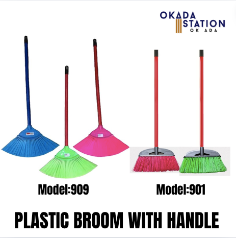PLASTIC BROOM WITH HANDLE / PENYAPU / BROOM / MODEL 909 / MODEL 901