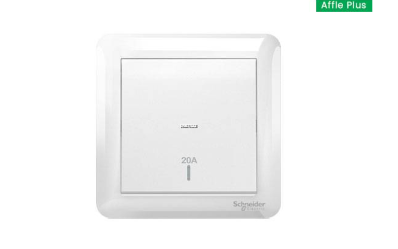SCHNEIDER AFFLE PLUS A3G31D20N 1GANG 1 WAY / 2 WAY DOUBLE POLE SWITCH WITH NEON, WHITE