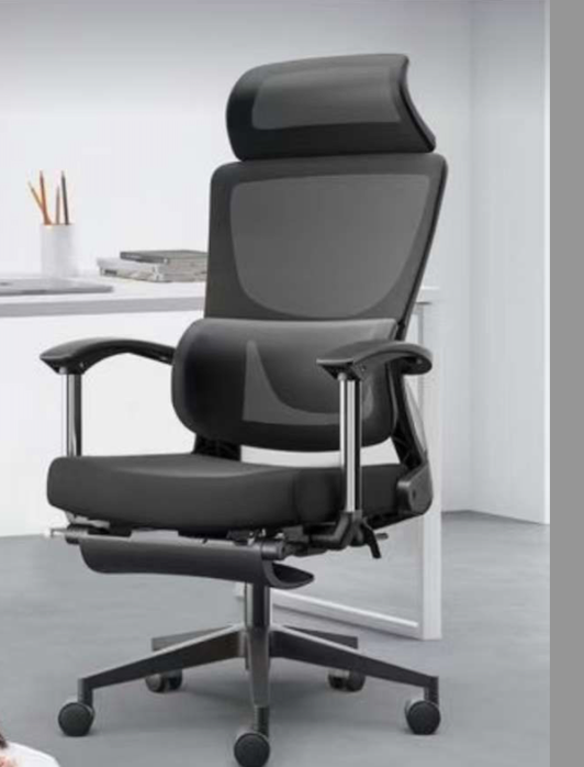 ERGONOMIC HIGH BACK MESH CHAIR - BLACK /  WITH FOOT REST / MODEL: OK-A552 / ERGONOMIC OFFICE CHAIR / HIGH BACK CHAIR / MESH CHAIR / OFFICE CHAIR / CHAIR