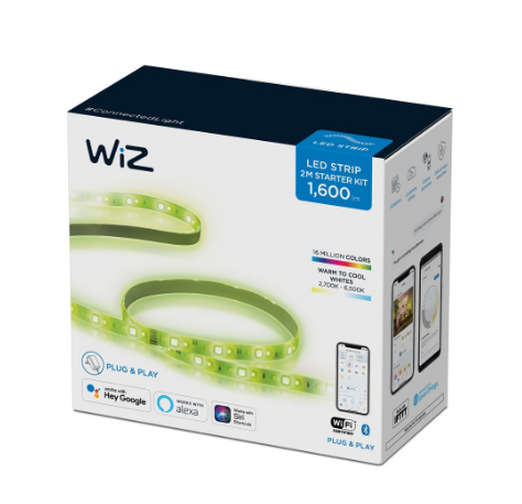 Genuine Malaysia Philips Warranty - Philips WiZ Smart Lighting White and Coloured LED Strip 2-meter Starter Kit
